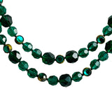 Emerald Green Swarovski Crystal Necklace Double Strand