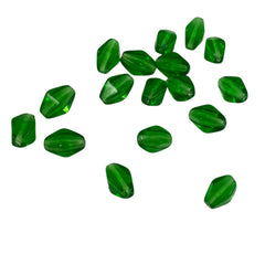 Emerald Bicone Glass Beads (12)