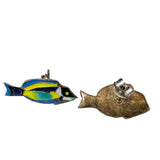 Colorful Enamel Fish Earrings Sterling