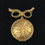 Avon Gold Bow Perfume Brooch Unforgettable