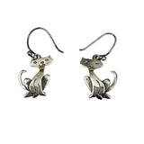 Far Fetched Sterling Silver Cat Earrings