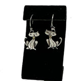 Far Fetched Sterling Silver Cat Earrings