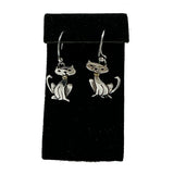 Far Fetched Sterling Silver Cat Earrings