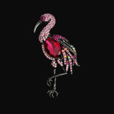 Large Rhinestone Flamingo Bird Brooch Pendant