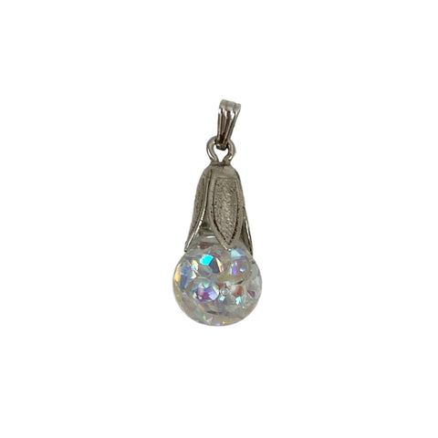 Silver Floating Opal Charm Vintage