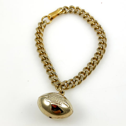 Vintage Gold Plated Football Bracelet