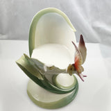 Franz Porcelain Butterfly Candleholder NIB