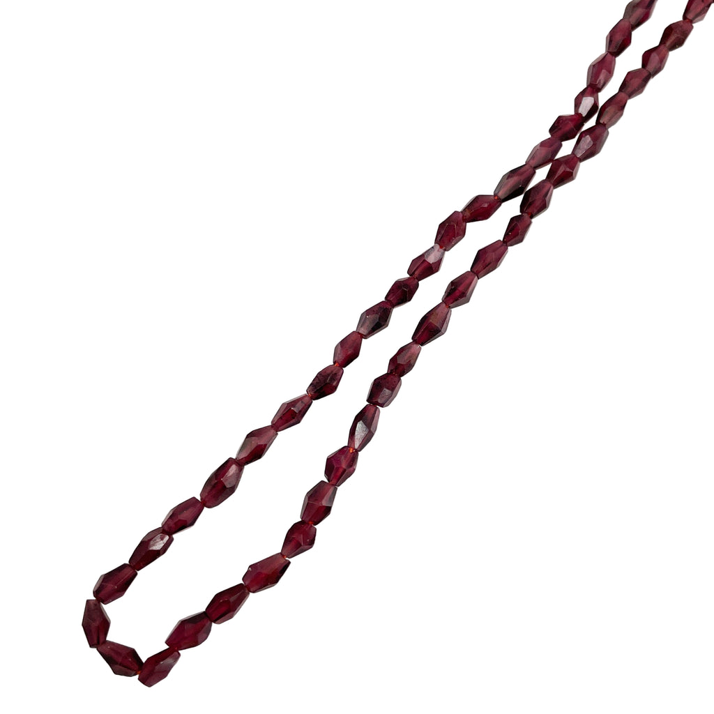 Garnet Elongated Bicone Beads Gemstones