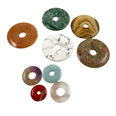 Gemstone Donut Pendants Lot D