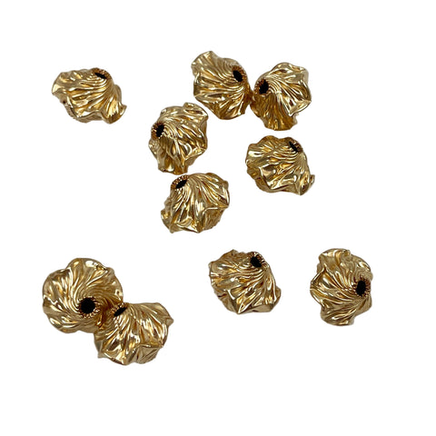 14K Gold Filled Fluted Lantern Twist Beads