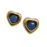 Givenchy Blue & Gold Heart Earrings