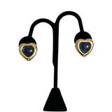 Givenchy Blue & Gold Heart Earrings