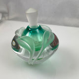 William Glasner Green Glass Perfume Bottle 1992 Signed Numbered