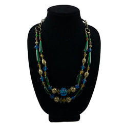 Vintage Double Strand Glass Bead Necklace India