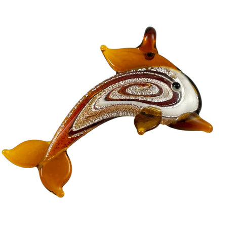 Glass Dolphin Topaz Pendant Lamp Work