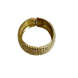 Chunky Gold Hinged Bangle Bracelet