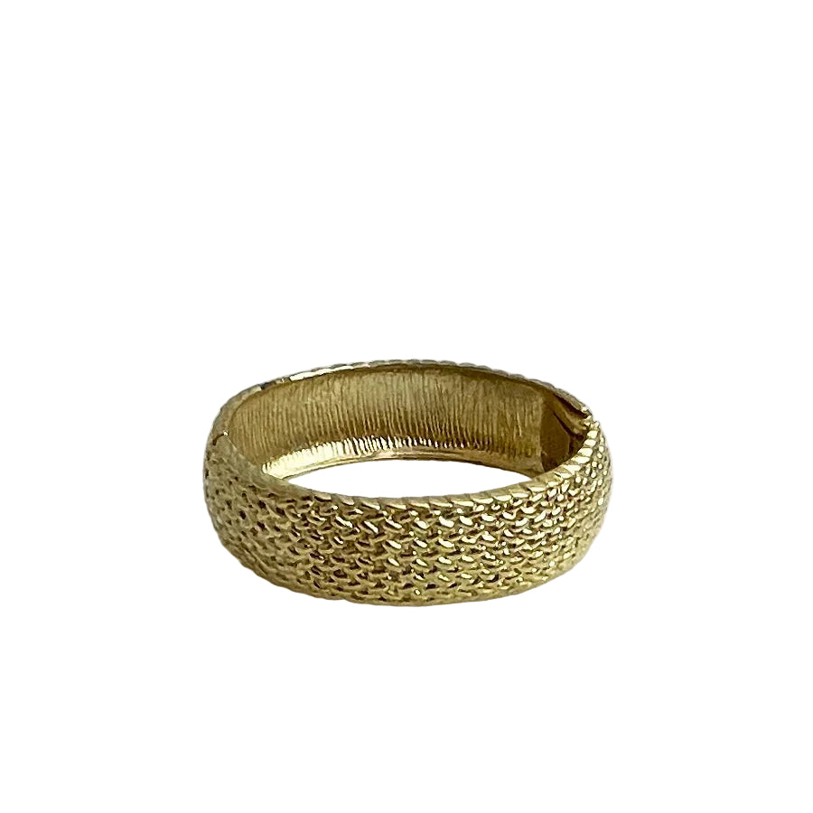 Chunky Gold Hinged Bangle Bracelet