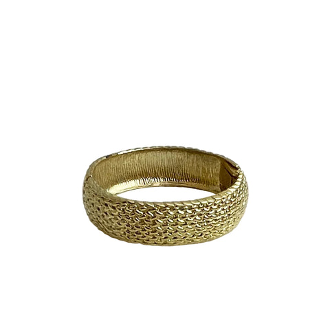 Chunky Gold Hinged Bangle Bracelet