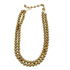 Double Strand Gold Beaded Necklace