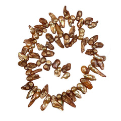Bronze Blister Pearl Beads with Tails