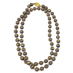 Gold Cloisonne Beaded Necklace Chinese Vintage