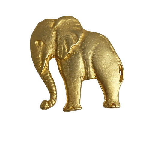 Large Gold Plated Elephant Vintage Brooch Huge