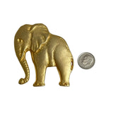 Large Gold Plated Elephant Vintage Brooch Huge