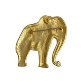 Large Gold Plated Elephant Vintage Brooch Huge