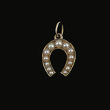Victorian Horseshoe Pendant 15Ct Gold Pearl