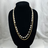 Gold Rope Chain & Pearl Necklace