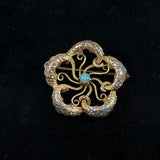 Victorian 10K Gold & Enamel Love Knot Pin