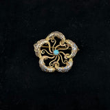 Victorian 10K Gold & Enamel Love Knot Pin