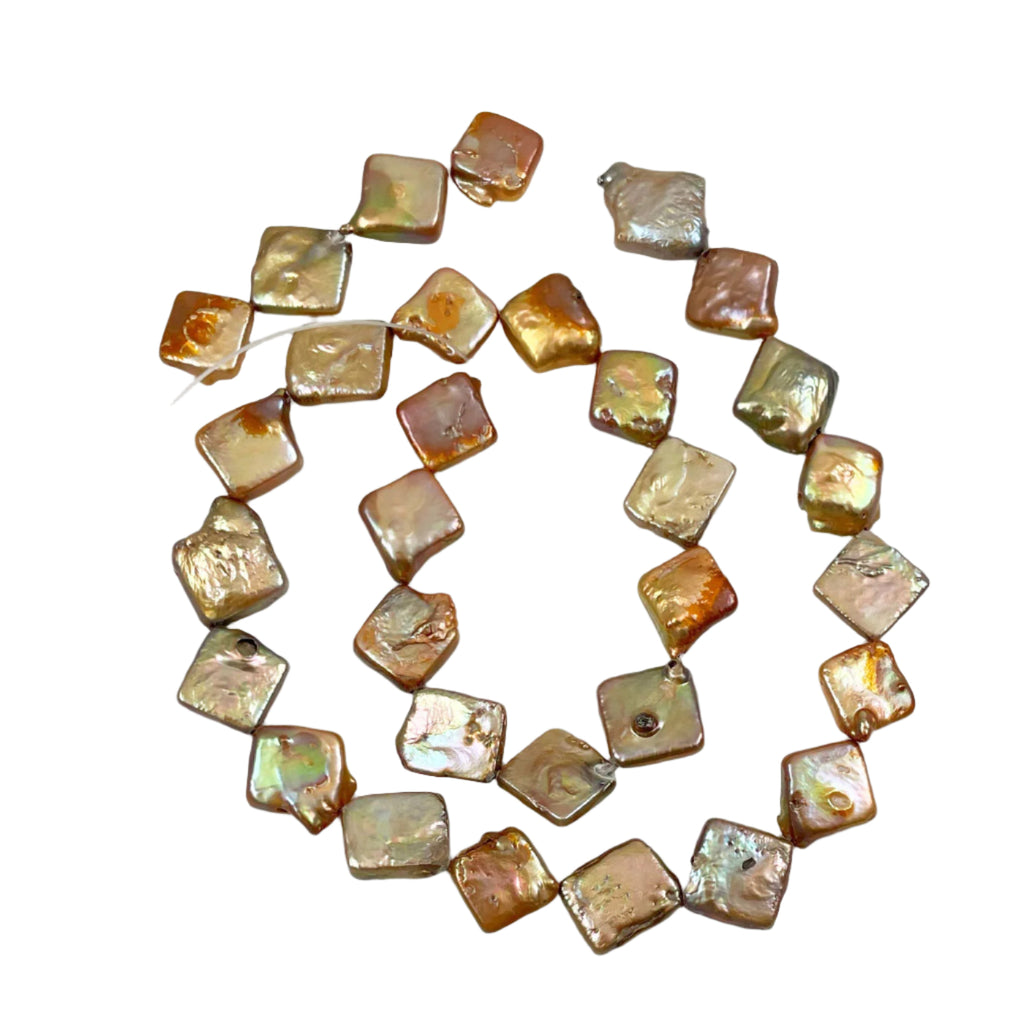 Gold Freshwater Pearl Beads Diamonds