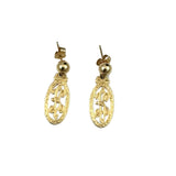 14K Gold K Initial Earrings Vintage