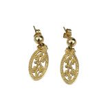 14K Gold K Initial Earrings Vintage