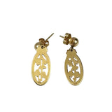 14K Gold K Initial Earrings Vintage