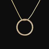14K Gold Diamond Eternity Pendant Necklace