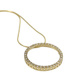 14K Gold Diamond Circle Eternity Pendant Necklace