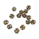 Crystal & Gold Rhinestone Beads Balls 6mm