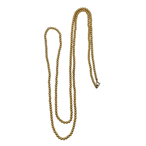 Extra Long Gold Filled Beaded Necklace 35 inches