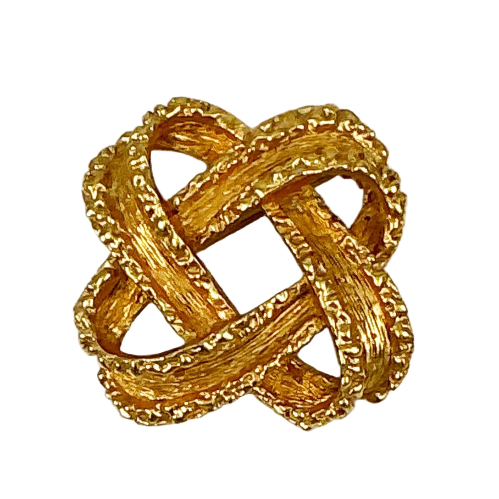 Gold Knot Bow Vintage Brooch