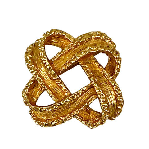 Gold Knot Bow Vintage Brooch