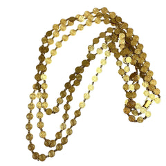 Multi-Strand Gold Coin Necklace Long