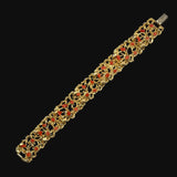 Gold & Coral Link Bracelet Vintage