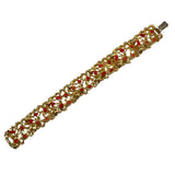 Gold & Coral Link Bracelet Vintage