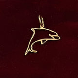 14K Gold Dolphin Pendant Charm