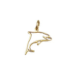 14K Gold Dolphin Pendant Charm