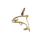 14K Gold Dolphin Pendant Charm