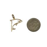 14K Gold Dolphin Pendant Charm