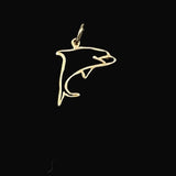 14K Gold Dolphin Pendant Charm